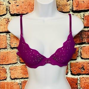 Purple Victoria’s Secret Shine Sparkle Bra 34C